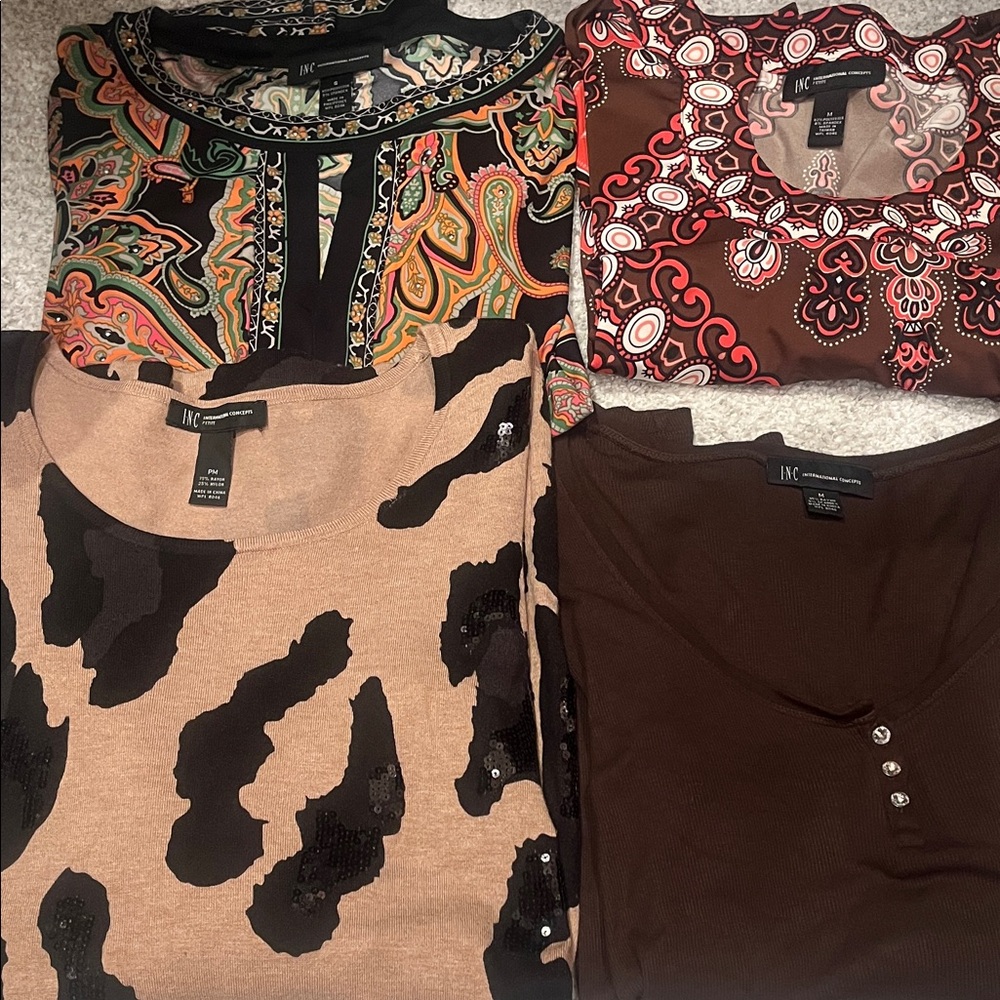 INC International Concepts Women's Tops - Multicolor Collection LOT of 4